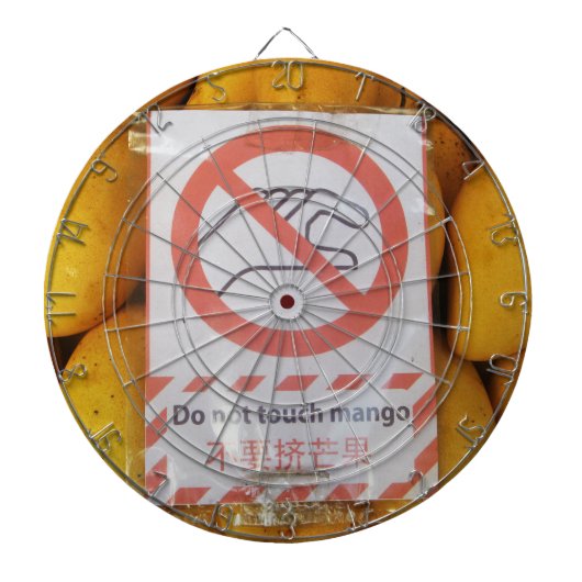 Grappig bord 'Mango niet aanraken' Dartbord (Voorkant)