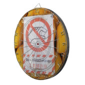 Grappig bord 'Mango niet aanraken' Dartbord (Voorkant Rechts)