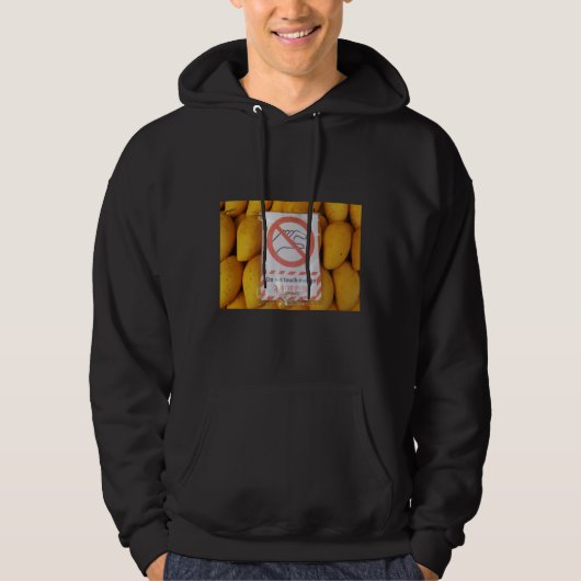 Grappig bord 'Mango niet aanraken' Hoodie (Voorkant)