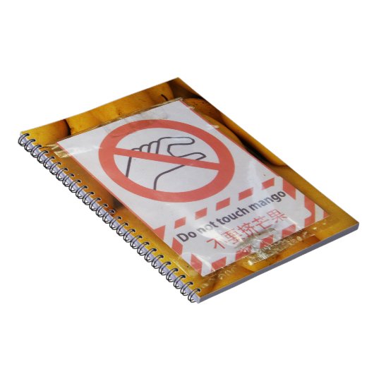 Grappig bord 'Mango niet aanraken' Notitieboek (Rechterzijde)