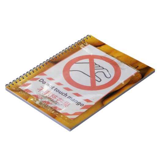 Grappig bord 'Mango niet aanraken' Notitieboek (Linkerzijde)