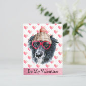 Grappig border collie be my Valentijn Dog Valentij Feestdagenkaart (Staand voorkant)