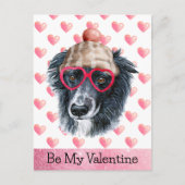 Grappig border collie be my Valentijn Dog Valentij Feestdagenkaart (Voorkant)