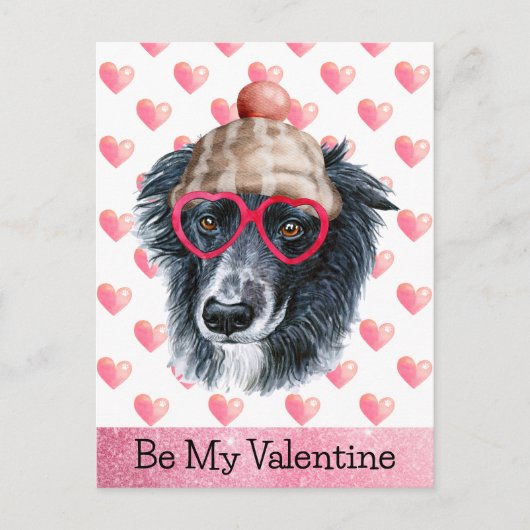 Grappig border collie be my Valentijn Dog Valentij Feestdagenkaart (Voorkant)