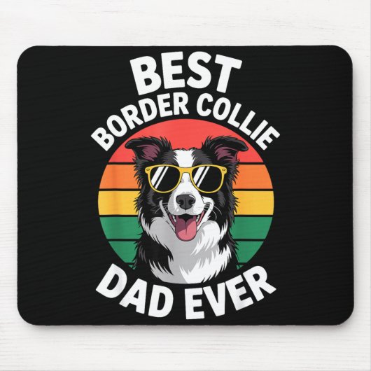 Grappig Border Collie-ontwerp voor mannen Vader Bo Muismat (Voorkant)