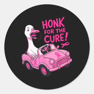 Grappig Borstkanker Bewustzijn Honk voor de genezi Ronde Sticker