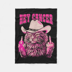 Grappig Borstkanker Bewustzijn Western Roze Kat Wo Fleece Deken