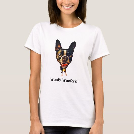 Grappig Boston Terrier T-shirt voor dames (Voorkant)