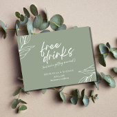 Grappig botanische, vrije Drinken die de datum bew Aankondigingskaart