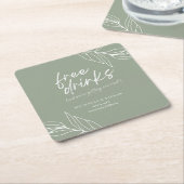 Grappig botanische, vrije Drinken die de datum bew Kartonnen Onderzetters (Schuin)