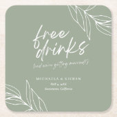 Grappig botanische, vrije Drinken die de datum bew Kartonnen Onderzetters (Voorkant)