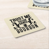 Grappig bourbon dans woord art party kartonnen onderzetters (Schuin)