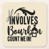 Grappig Bourbon drinkers feest Kartonnen Onderzetters (Voorkant)