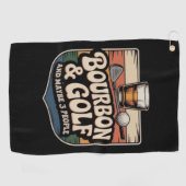 Grappig Bourbon Golf Golfer Vader Cadeau Golfhanddoek (Horizontaal)