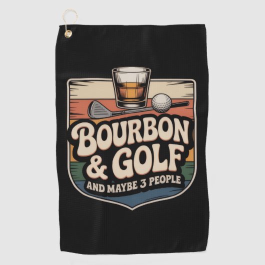 Grappig Bourbon Golf Golfer Vader Cadeau Golfhanddoek (Voorkant)