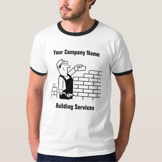 Grappig Bouwbedrijven Cartoon T-Shirt (Voorkant)