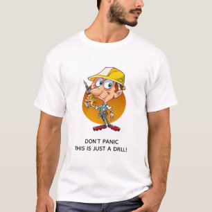 Grappig bouwvakker Cartoon gewoon een boor T-shirt