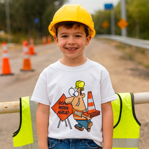 Grappig Bouwvakker Wegwerk Vooruit Bord T-shirt