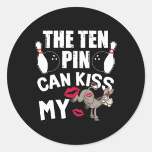 Grappig Bowlen De Tien Pin Kan Mijn Bowler Bowl Ku Ronde Sticker