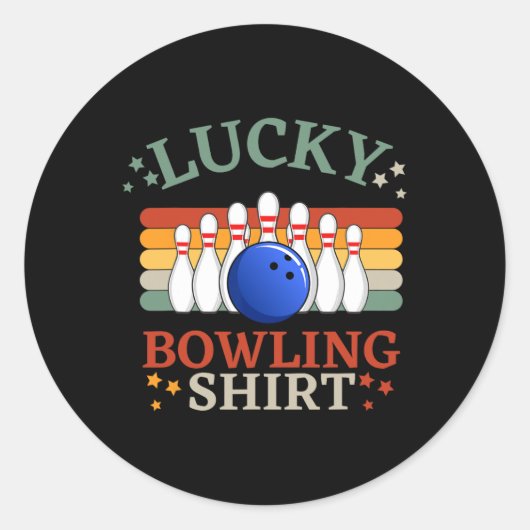 Grappig bowlen, dit is mijn bowlingteam ronde sticker (Voorkant)