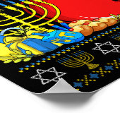 Grappig Bowlen LL Menorah en Dreidel Lelijke Chano Poster (Hoek)