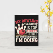 Grappig bowlen Mijn bowling techniek is top secret Kaart (Gele Bloem)