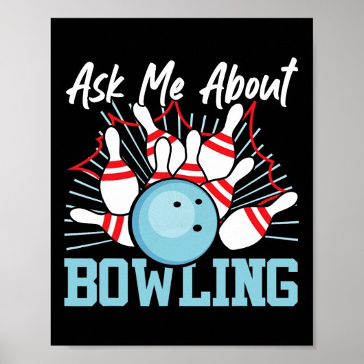 Grappig bowlen vraag me over bowlen poster (Voorkant)