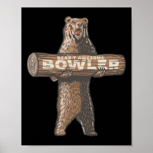 Grappig Bowling Bowler Beer-y Geweldige Gezegde Poster