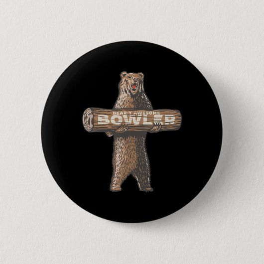 Grappig Bowling Bowler Beer-y Geweldige Gezegde Ronde Button 5,7 Cm (Voorkant)