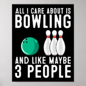 Grappig Bowling cadeau voor vrouwen Mannen Cool Bo Poster (Voorkant)
