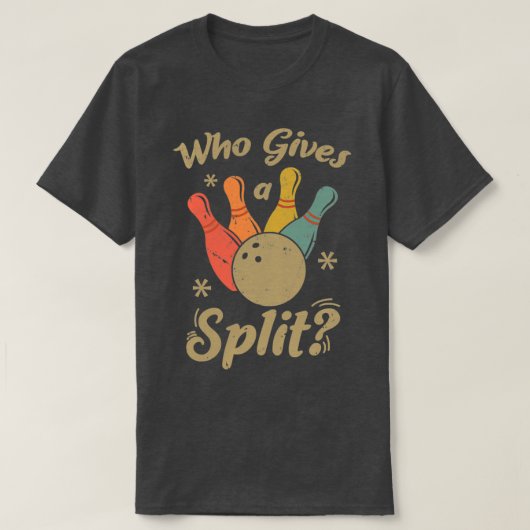 Grappig Bowling die een gespleten Bowler geeft T-shirt (Design voorkant)