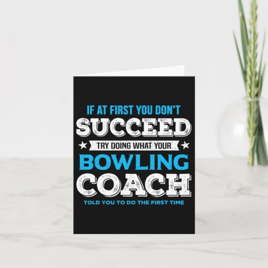 Grappig Bowling Game Design voor Coach - Mannen Kaart (Voorkant)