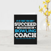 Grappig Bowling Game Design voor Coach - Mannen Kaart (Gele Bloem)