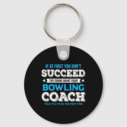 Grappig Bowling Game Design voor Coach - Mannen Sleutelhanger (Voorkant)