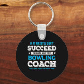Grappig Bowling Game Design voor Coach - Mannen Sleutelhanger (Voorkant)