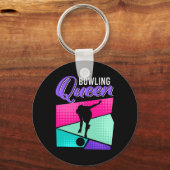 Grappig Bowling Gezegde Bowling Queen Vrouwen Bowl Sleutelhanger (Voorkant)