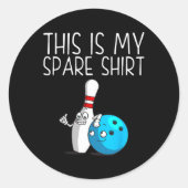 Grappig Bowling Gift Voor Mannen Vrouwen Koele Bow Ronde Sticker (Voorkant)