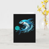 Grappig Bowling Graphic Bowling Shark spelen Bowli Kaart (Gele Bloem)