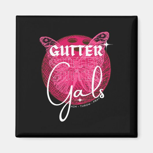 Grappig Bowling Gutter Gals Team Naam Meisjes Part Magneet (Voorkant)