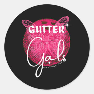 Grappig Bowling Gutter Gals Team Naam Meisjes Part Ronde Sticker