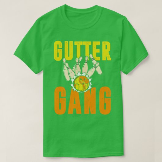 Grappig Bowling Gutter Gang Bowling Team T-shirt (Design voorkant)
