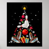Grappig Bowling Kerstboom Ornament Decor Vrolijk Poster (Voorkant)