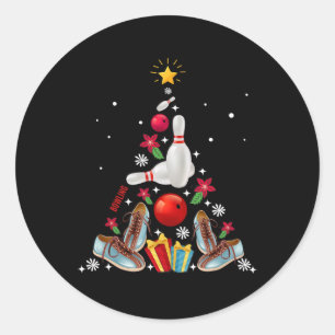 Grappig Bowling Kerstboom Ornament Decor Vrolijk Ronde Sticker
