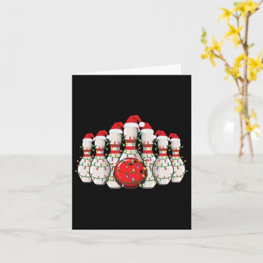 Grappig Bowling Kerstverlichting Xmas Bowling Love Kaart (Gele Bloem)