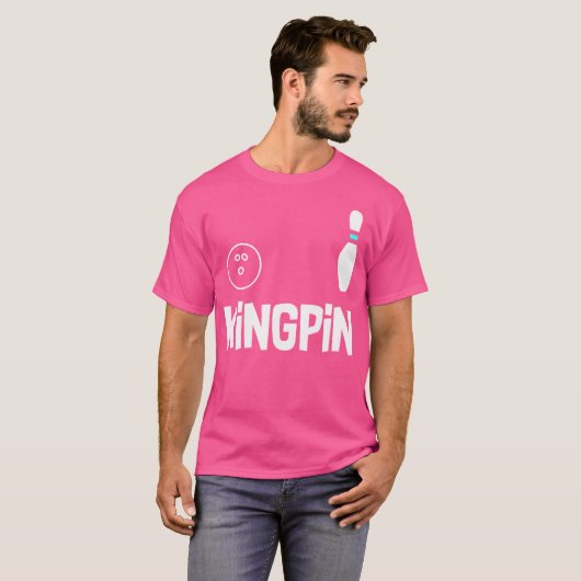 Grappig Bowling Kingpin League T-shirt (Voorkant volledig)