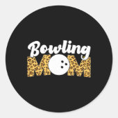Grappig Bowling Mom Leopard Cheetah Bowling Mom Ronde Sticker (Voorkant)