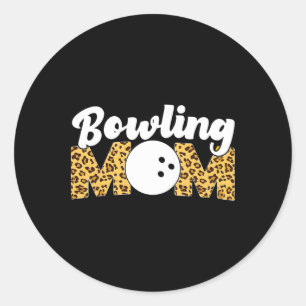 Grappig Bowling Mom Leopard Cheetah Bowling Mom Ronde Sticker