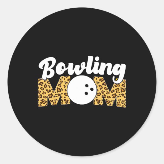 Grappig Bowling Mom Leopard Cheetah Bowling Mom Ronde Sticker (Voorkant)