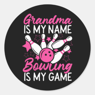 Grappig bowling oma is mijn naam bowling ik ronde sticker