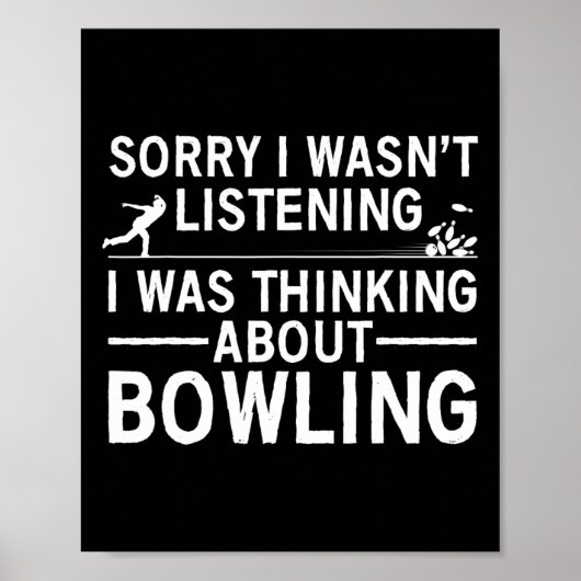 Grappig Bowling ontwerp voor mannen vrouwen Kinder Poster (Voorkant)